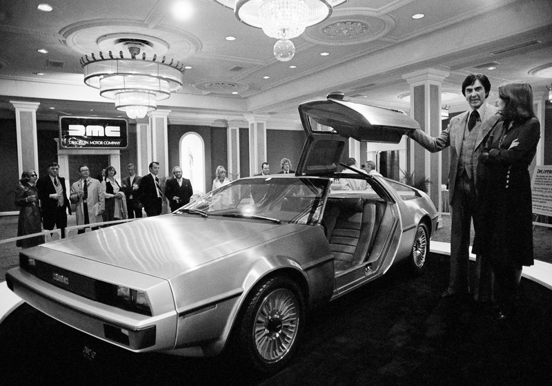 DeLorean and his car in 1977.